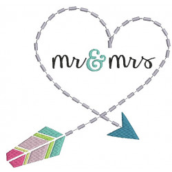 Stickdatei - Mr. & Mrs. Herz Pfeil